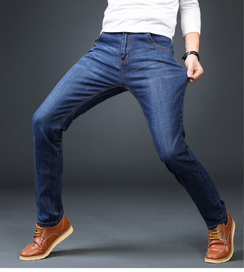 Mùa thu và mùa đông quần jeans cạp cao nam thanh niên lỏng lẻo quần thun lưng cao cộng với phân bón quần XL nam 42 quần tây