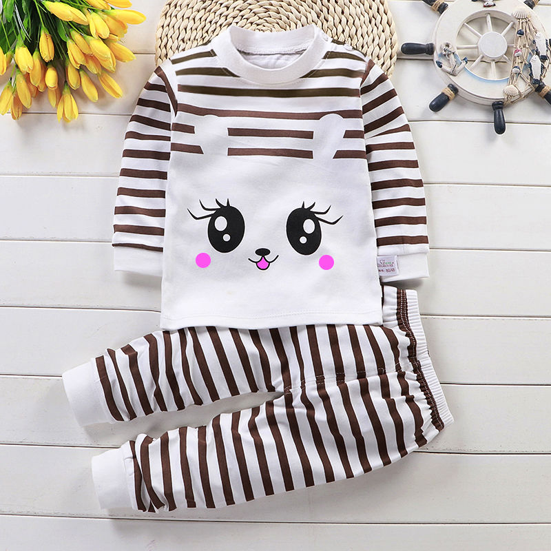 New childrens bông đồ lót mùa thu quần áo bộ 0-6 tuổi bé trai và bé gái bộ pajama quần áo trẻ em mùa xuân và mùa thu.