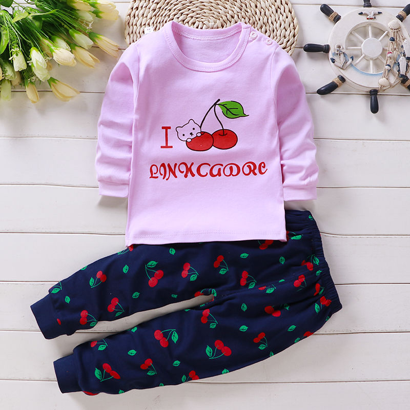 New childrens bông đồ lót mùa thu quần áo bộ 0-6 tuổi bé trai và bé gái bộ pajama quần áo trẻ em mùa xuân và mùa thu.