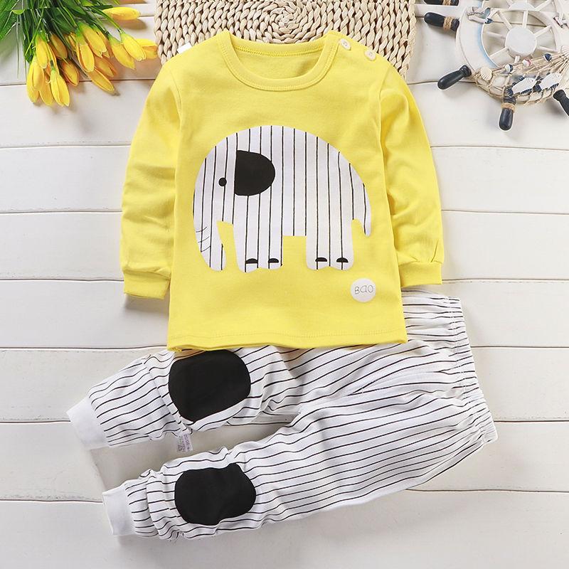 New childrens bông đồ lót mùa thu quần áo bộ 0-6 tuổi bé trai và bé gái bộ pajama quần áo trẻ em mùa xuân và mùa thu.