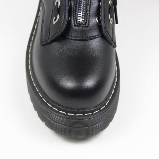 Vintage gió Anh đại học Oxford cao top dày Martin ủng xốp dây kéo buộc cao ống trẻ em ủng giày boot nữ cổ thấp hàn quốc
