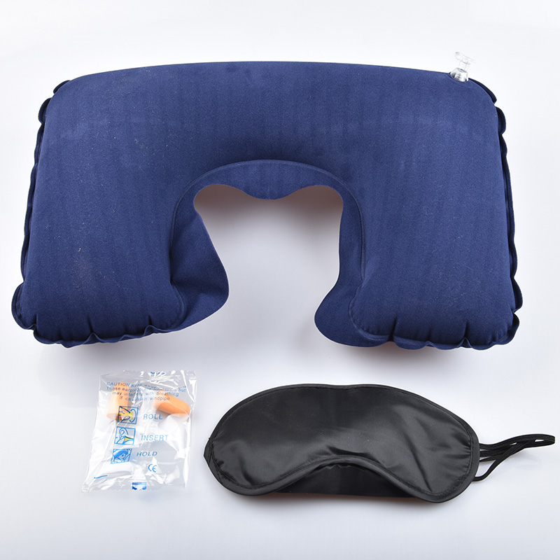 Travel Sanbao Travel Sanbao Airlines Flocking Pillow Air Pillow Eyeshade Earplugs 58g