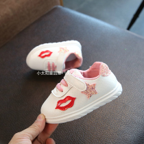 Baby childrens soft-soled princess shoes white 2 toddler girl baby sneakers 1 a 3-year-old child spring and autumn and winter tide 0