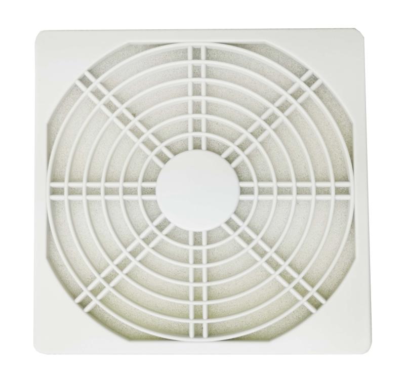 Fan accessories 120H three-in-one electric fan dust-proof and moisture-proof protective net cover white Drilling hole: 104 8mm