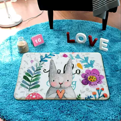 Cartoon cute rabbit children's floor mat doormat entrance entrance hall bathroom kitchen non-slip mat absorbent foot mat