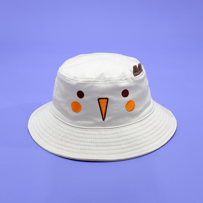 Chachas Original Chachas three fishermen hat Canvas embroidery Cute sun protection white trend Japanese vintage face small