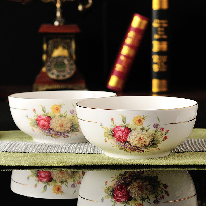 7-inch large soup bowl single Jingdezhen ceramic foam noodles rice bowls Beef Noodle Bowls Home Large rice bowls Phnom Penh Bowls