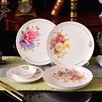 4 sets of Jingdezhen household ceramic deep plate 8 inch European round dish plate dish set Rice Plate steak plate