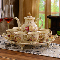 Ceramic European tea set set with tray English afternoon tea tea set Tea Cup coffee cup water Cup luxury home