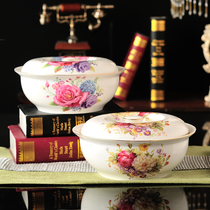 Jingdezhen round ceramic soup basin soup pot bowl set 9-inch pot large household bowl soup bowl