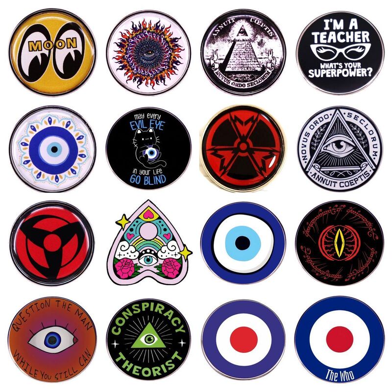 Anime and Film Demon Evil Eye Series Brooches, Flame Shadow English Letter Badge Brooch Accessories Anime and Film Demon Evil Eye Series Brooches, Flame Shadow English Letter Badge Brooch Accessories