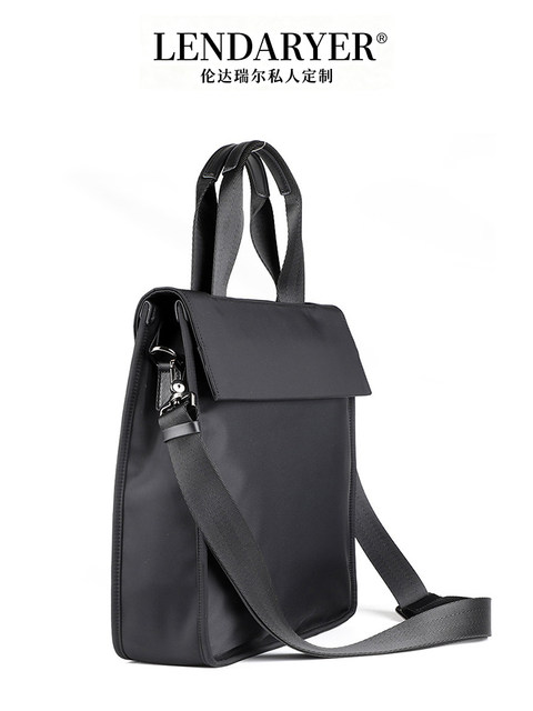Lendaryer Vertical Handbag Men's Nylon Crossbody Bag Casual Oxford Cloth Briefcase Business Commuter Men's Bag