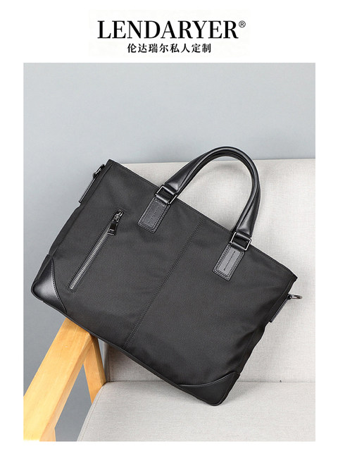 Lendaryer Briefcase Handbag Men's Business Commuting Preferred Oxford Cloth Material Hand-Held Men's Bag Computer Bag