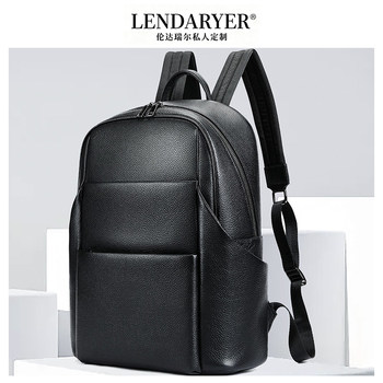 Lendaryer Business Backpack Men's Light Luxury Style Travel Large Capacity Computer Bag Multi-Functional Backpack