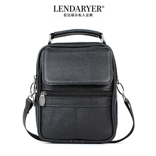 Lendaryer Single Shoulder Bag for Men, First-Layer Cowhide, Classy Business Casual Work Clothing Crossbody Bag, Retro Simple Backpack
