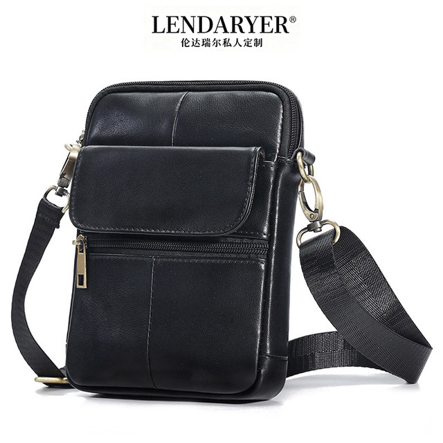 Lendaryer Single Shoulder Bag for Men, First-Layer Cowhide, Classy Business Casual Work Clothing Crossbody Bag, Retro Simple Backpack