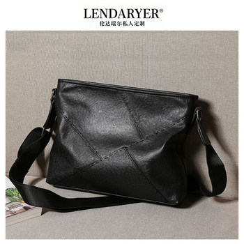 Lendaryer Single Shoulder Bag for Men, Genuine Leather, Classy Business Casual, Daily Multi-Functional, Large Capacity, Fashionable Crossbody Bag