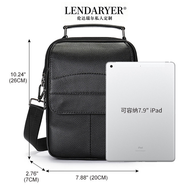 Lendaryer Shoulder Bag Men's New Style Accessible Luxury First-Layer Cowhide Multi-Functional Business Work Clothing Large-Capacity Crossbody Bag