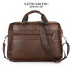 Lendaryer Single Shoulder Bag for Men, First Layer Cowhide, Simple Business Casual Crossbody Bag, Multifunctional Portable Computer Bag