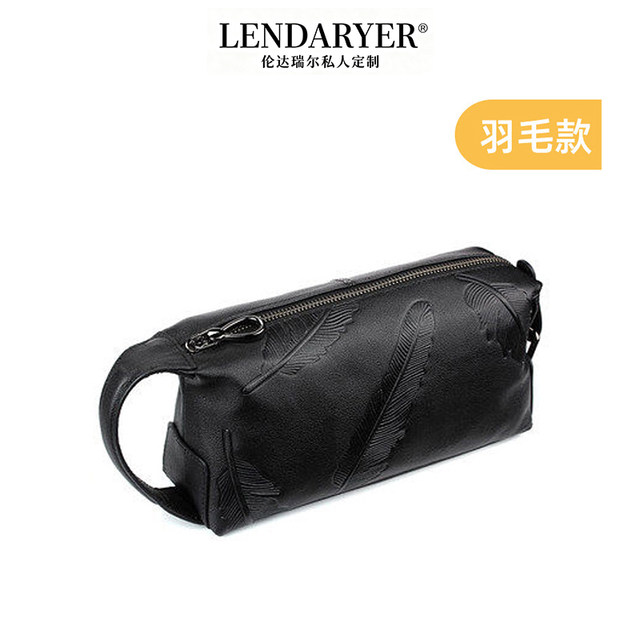 Lendaryer Men's Handbag Genuine Leather High-End Portable Mobile Phone Bag First Layer Cowhide Clutch Bag Men's High-End Small Bag