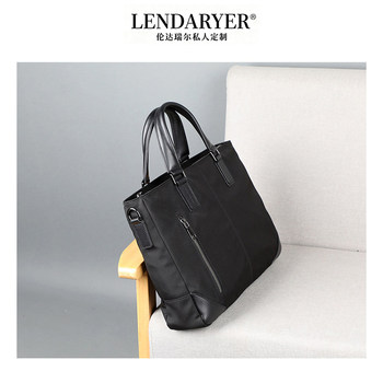 Lendaryer Briefcase Handbag Men's Business Commuting Preferred Oxford Cloth Material Hand-Held Men's Bag Computer Bag