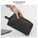 Lendaryer Clutch Bag Men's New Fashion Simple Handbag Double Zipper Casual Folder Bag Large Capacity Wallet