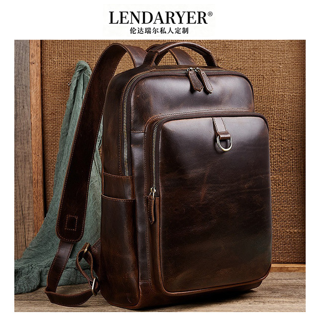 Lendaryer Business Backpack Men's New Style Accessible Luxury European and American Retro Large Capacity Work and Work Clothing Casual Backpack