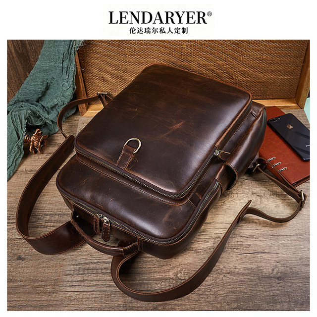Lendaryer Business Backpack Men's New Style Accessible Luxury European and American Retro Large Capacity Work and Work Clothing Casual Backpack