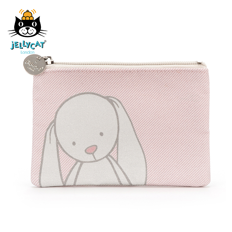 UK JELlYCAT New Pint Shy Rabbit Flat Bag Pouch Zero Money Bag Cartoon Zero Wallet
