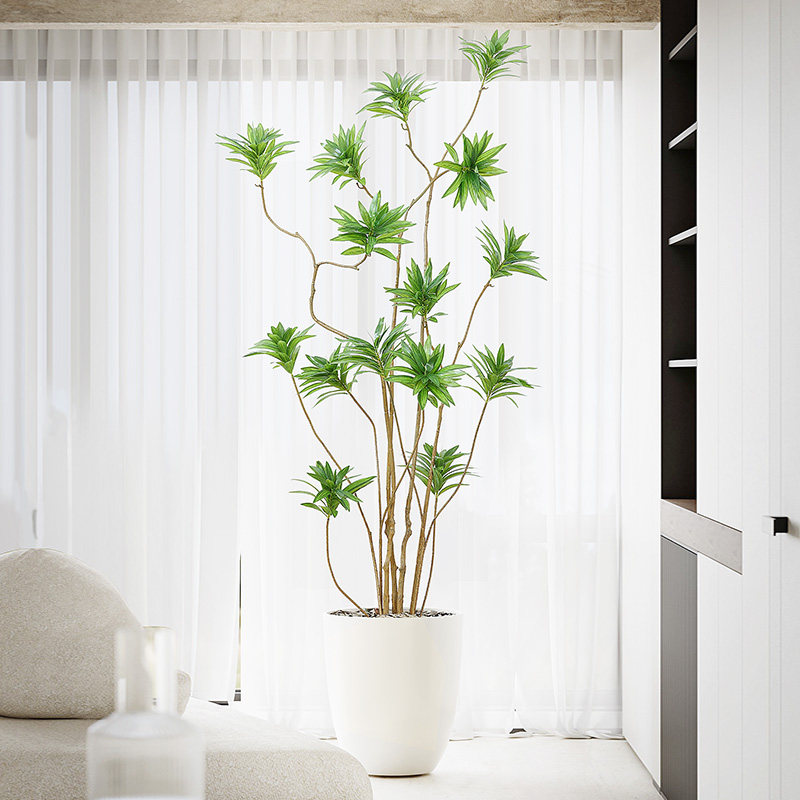 Nordic bionic green plant lily bamboo-ins wind ground simulation plant potted indoor sleeping lotus false tree decoration pendulum piece-Taobao