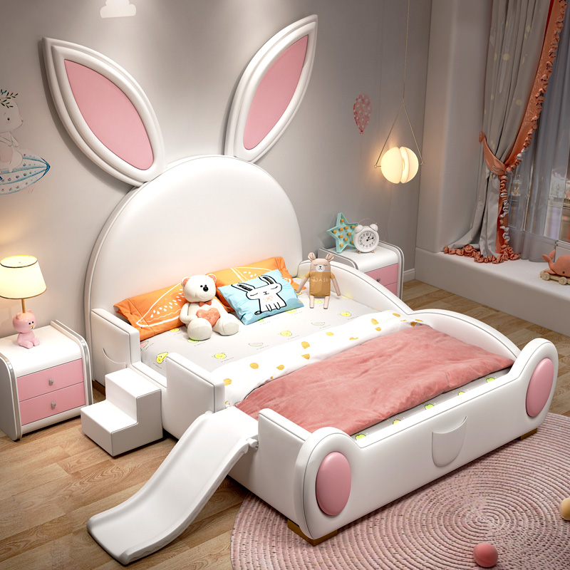 Net Red Child Bed Girl Princess Bed Girl Dreams Castle Bunny Bed Children Room Kids Bed Sub bed Divinity