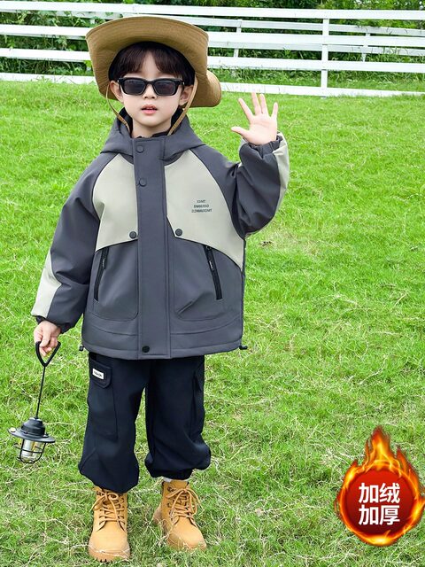 Children's Autumn and Winter Quilted Thickened Three-In-One Jacket 2025 New Style Children's Winter Warm and Stylish Windbreaker