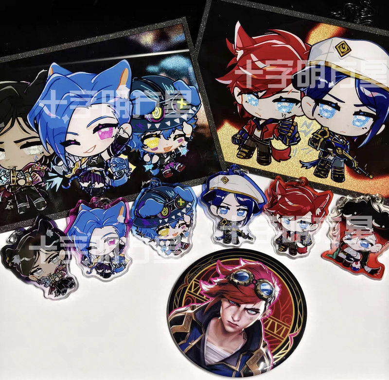 [in Stock] Battle of Two Cities Qq Character 1.0/League of Legends Acrylic Jinx Badge Standee Merchandise