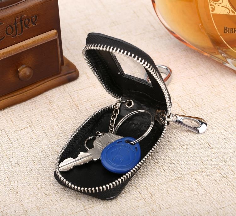 [Đặc biệt hàng ngày] da đà điểu túi chìa khóa xe da nam móc chìa khóa phụ nữ eo treo treo giếng trời bóp nữ mini