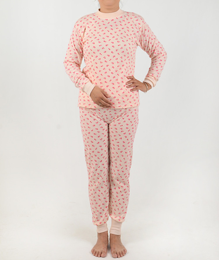 Bộ đồ lót nhiệt trung và già Qiuyi Qiuku set Bà cao cổ áo len cotton kích thước lớn áo len cotton dòng quần bộ đồ thể thao nữ
