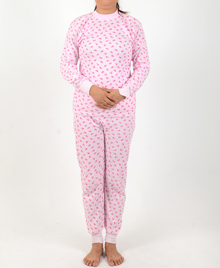 Bộ đồ lót nhiệt trung và già Qiuyi Qiuku set Bà cao cổ áo len cotton kích thước lớn áo len cotton dòng quần bộ đồ thể thao nữ