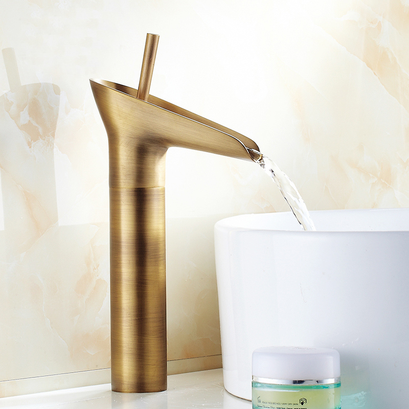 New Special Offer: Artistic Basin Set with Antique-Style Faucet, Vintage Copper Wine Glass Faucet, Bronze Waterfall Faucet