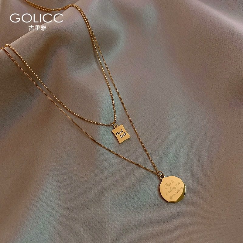 Light Extravagant Niche Design Sensation Titanium Steel Necklace Women Ins Tide Lukewarm Wind Lock Bone Chain 2021 New Hip-hop Accessories