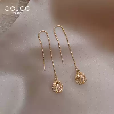 2021 New Tide ear refining female long tassel earrings Net red ear needle 925 sterling silver silver needle earrings temperament earrings