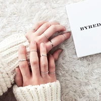 Nhẫn mười mảnh mới Nhật Bản và Hàn Quốc Phụ nữ đơn giản nhẫn thủy triều kết hợp người nhẫn nhẫn nhẫn nhẫn trang sức nhẫn đôi pnj