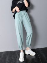 2021 bloomers womens summer thin loose drawstring pants ice silk casual radish Harun sports pants anti-mosquito pants