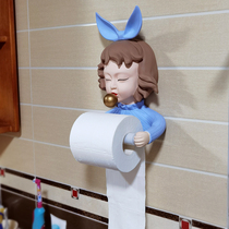 Creative bubble girl roll paper holder Bathroom toilet toilet hole-free wall-mounted toilet paper tissue holder pumping paper