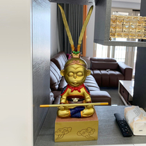 Chinese Zen entrance living room wine cabinet Qi Tian Sheng Sun Wukong large ornaments Home accessories send elders gifts