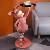 Side a few Nordic luxury high-end sofa TV cabinet next to the small coffee table living room household corner a few bedside table