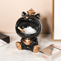 Modern creative cute fortune cat dog ashtray personality trend car windproof fly ash big ashtray small ornaments