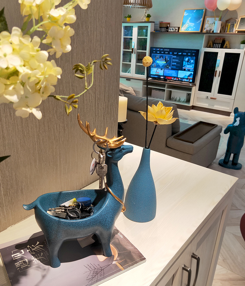 Creative Nordic style decorative deer home decoration home decoration porch living room TV cabinet key storage box