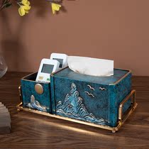 Tissue box storage box integrated creative home decoration new Chinese Zen coffee table remote control multi-function drawing paper box