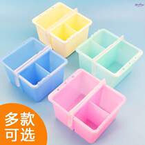 Watercolor gouache pen washing box multi-functional pen washing bucket compartment plastic art brush holder sketching bucket can be portable