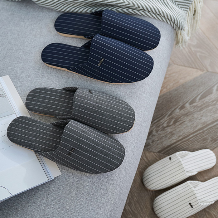 Autumn and winter indoor non-slip silent floor couple warm home cotton slippers female winter home four seasons men high-end