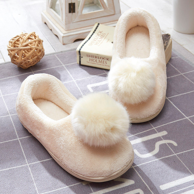Cotton Slippers Women's Winter Bag Heel Home Thick Sole Non-slip Moon Shoes Plush Cute Thickened Winter Warm Slippers Home